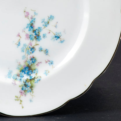 Set 15 piatti piani decorati floreali ceramica 1950