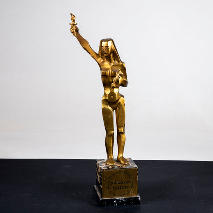 statua scultura premio in metallo nazioni unite