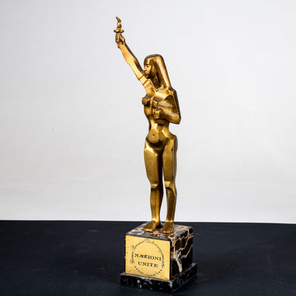 statua scultura premio in metallo nazioni unite