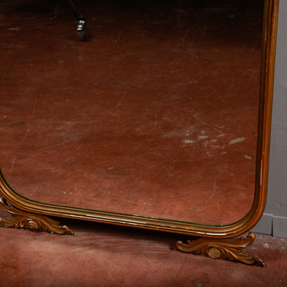 Specchio specchiera verticale caminiera  toletta credenza decori a foglia e orone