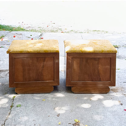 coppia pouf sgabelli comodini art deco