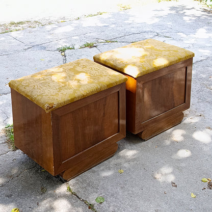 coppia pouf sgabelli comodini art deco