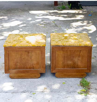 coppia pouf sgabelli comodini art deco