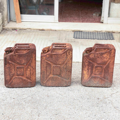 Set 3 taniche latte in metallo per carburante  tedesche 1940