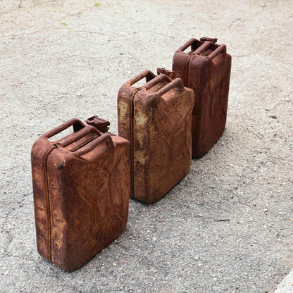 Set 3 taniche latte in metallo per carburante  tedesche 1940