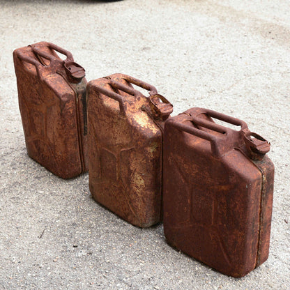 Set 3 taniche latte in metallo per carburante  tedesche 1940
