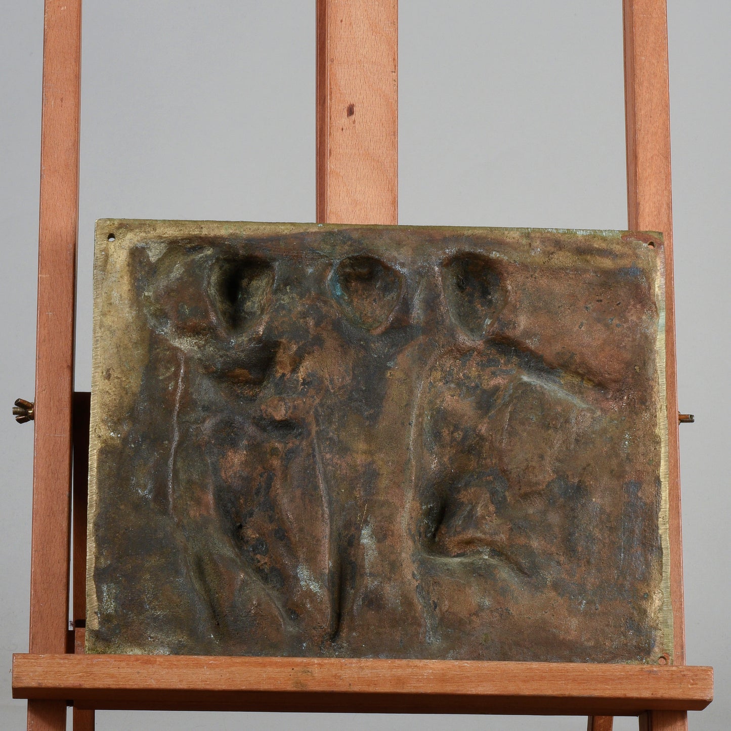 placca fusione ottone putti con musici danzanti