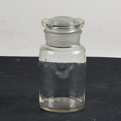 Barattolo in vetro trasparente da farmacia  epoca 1900