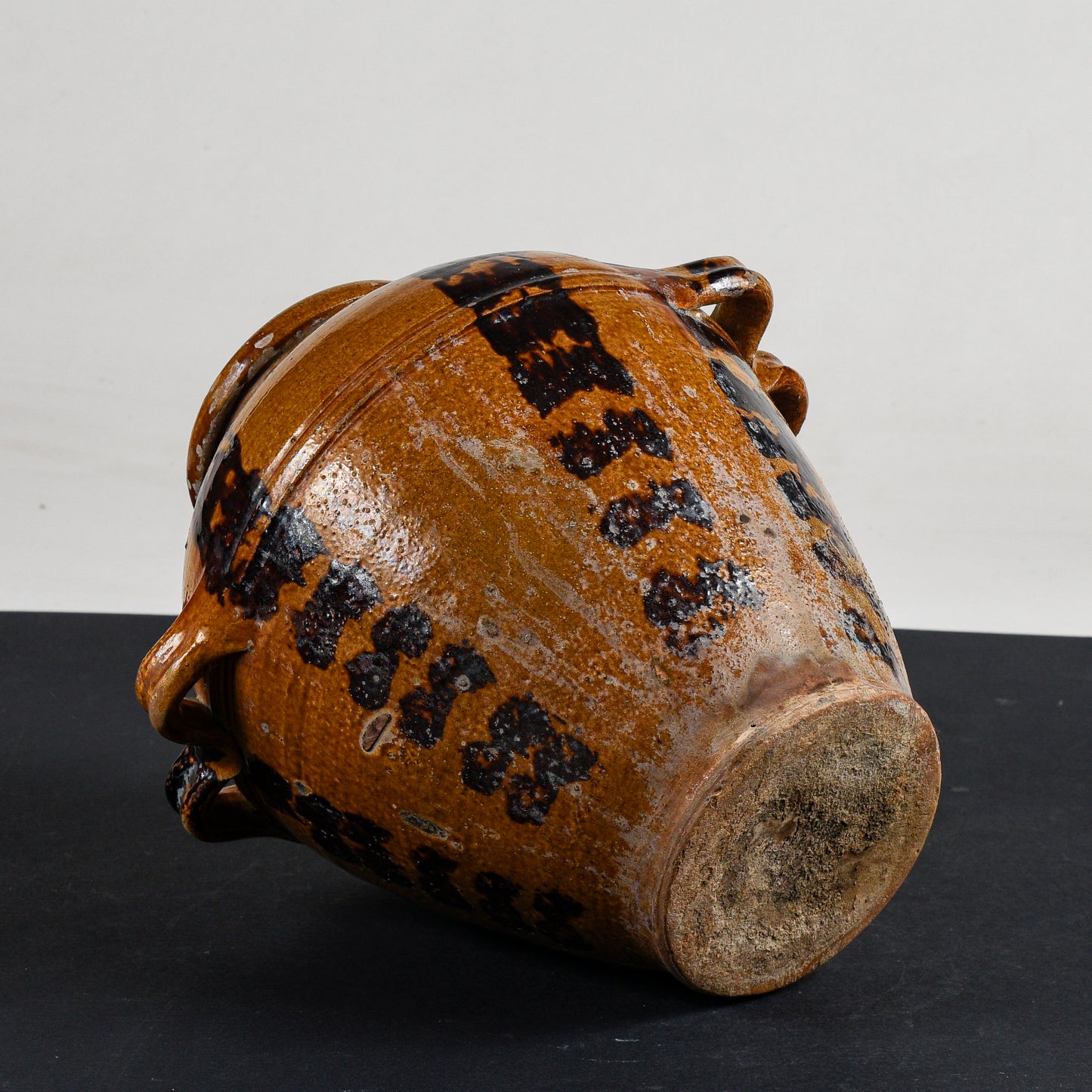 Vaso orcio in terracotta invetriato con doppi manici  epoca primo 1900