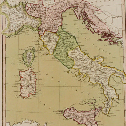 quadro con cornice stampa italia cartina