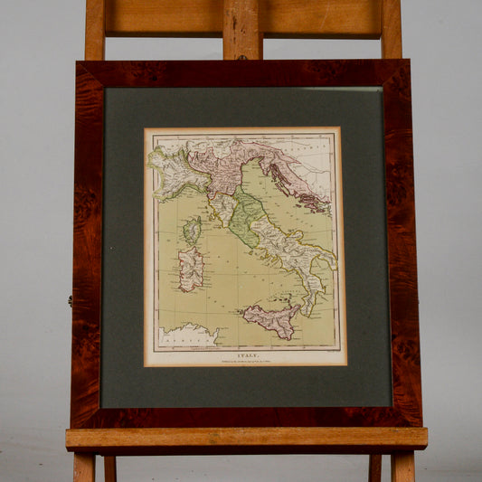 quadro con cornice stampa italia cartina