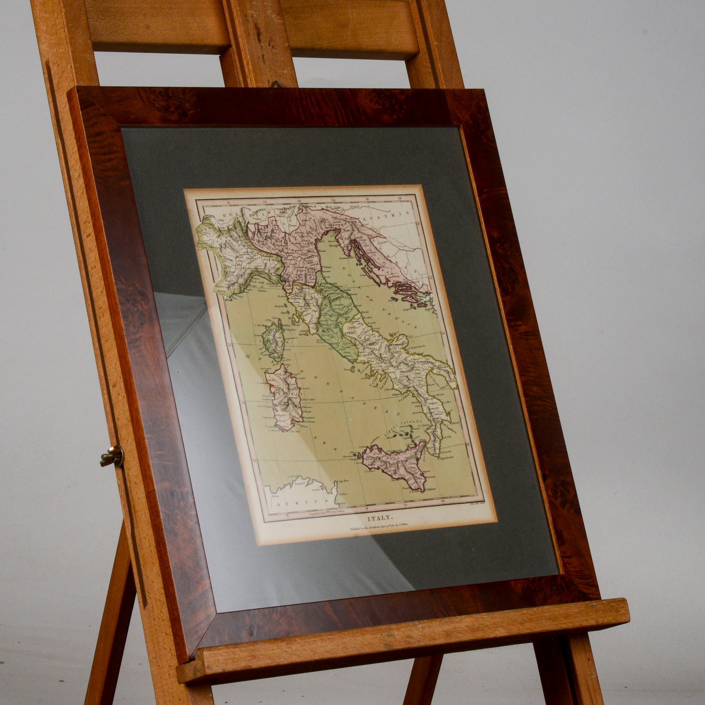 quadro con cornice stampa italia cartina