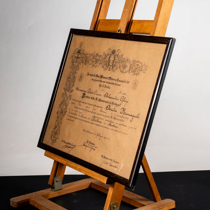 Attestato di laurea in lettere Università di Bologna epoca 1930