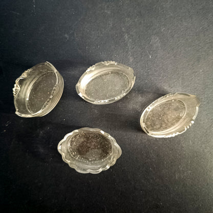 Set di 4 cestini ciotole piatti in vetro smerigliato e lavorato inizio XX secolo Art Deco