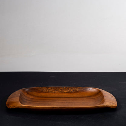 Vassoio in legno con manici smussati 1990