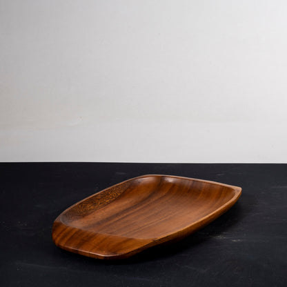 Vassoio in legno con manici smussati 1990