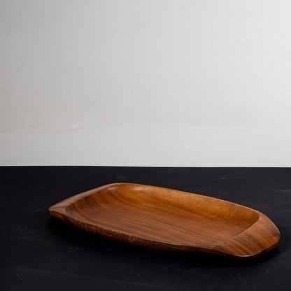 Vassoio in legno con manici smussati 1990