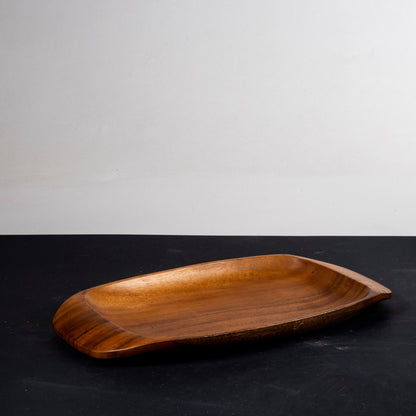 Vassoio in legno con manici smussati 1990