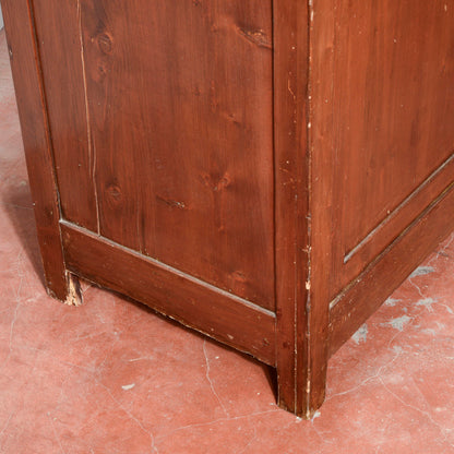 Credenza vetrina doppio corpo Liberty in abete Italia 1920
