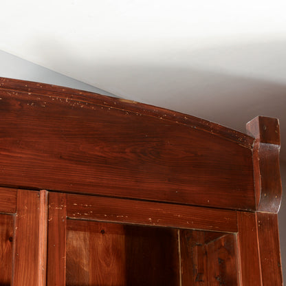 Credenza vetrina doppio corpo Liberty in abete Italia 1920