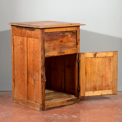 Ghiacciaia antica in legno di abete epoca primo 1900
