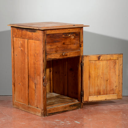 Ghiacciaia antica in legno di abete epoca primo 1900
