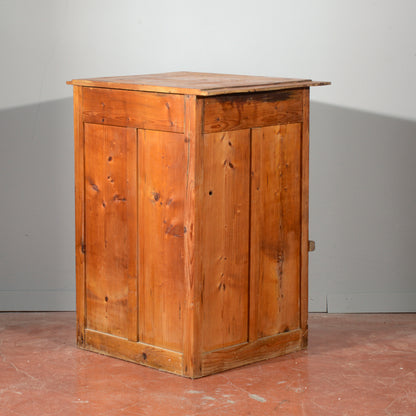 Ghiacciaia antica in legno di abete epoca primo 1900