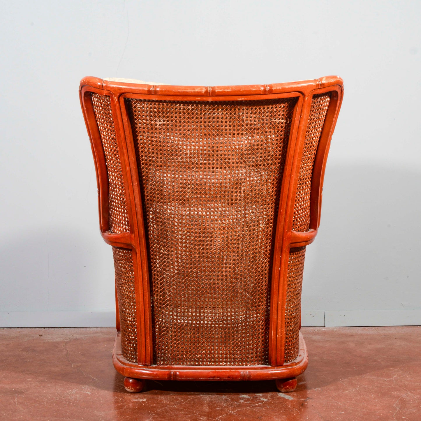 Poltrona vimini bomboo vintage anni 1980