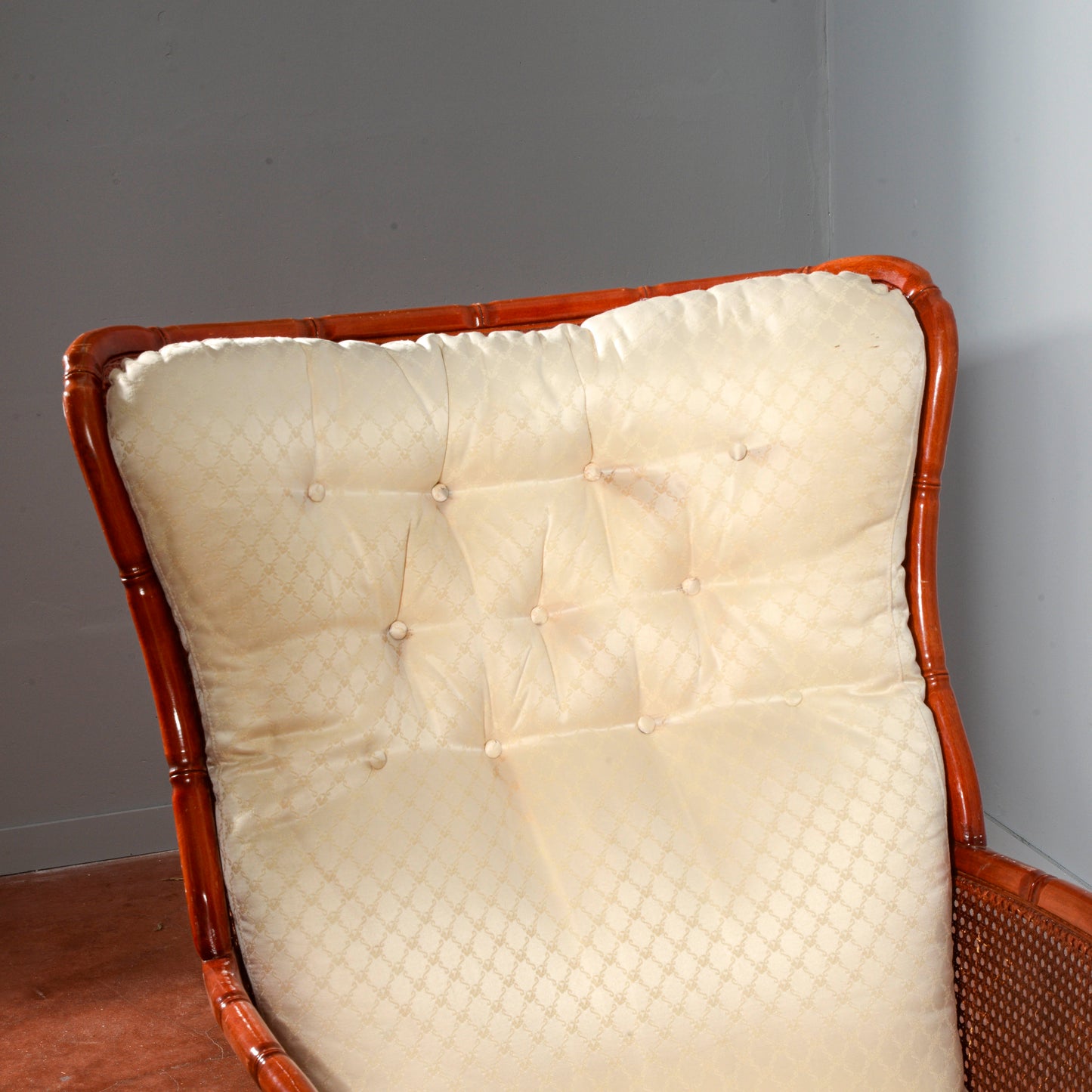 Poltrona vimini bomboo vintage anni 1980