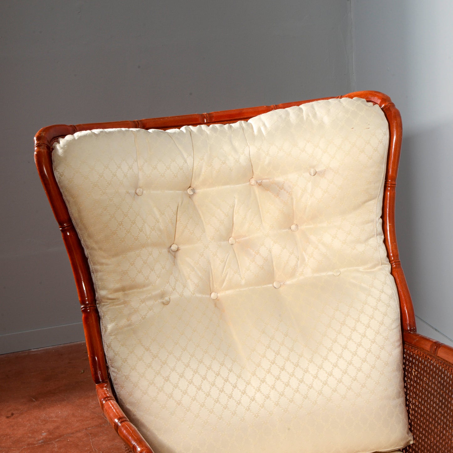 Poltrona vimini bomboo vintage anni 1980