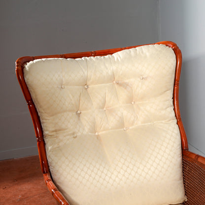 Poltrona vimini bomboo vintage anni 1980