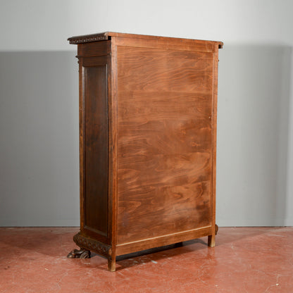 Armadietto stipo  libreria piedi leone con ripiani e cassetto stile rinascimento Italia epoca 1900