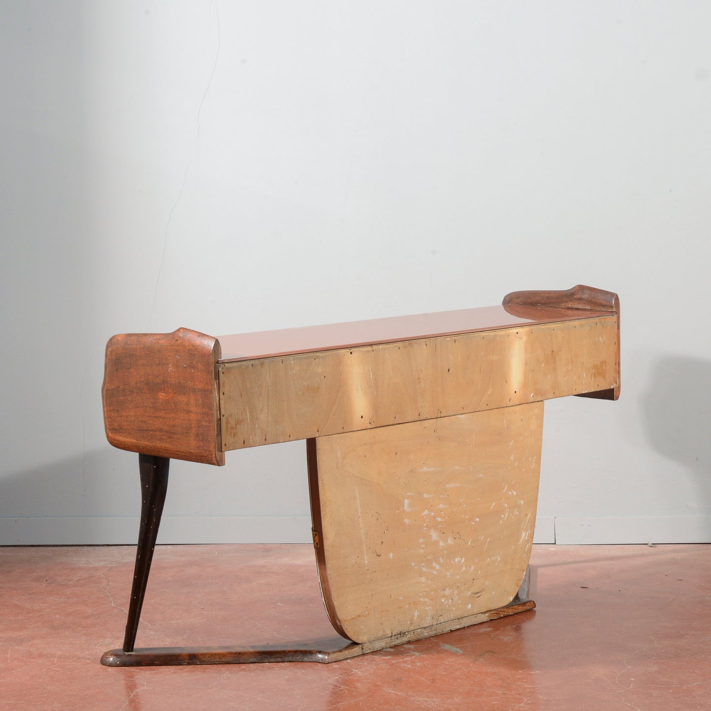 Toletta con specchio in legno bicolore Italia anni 1960