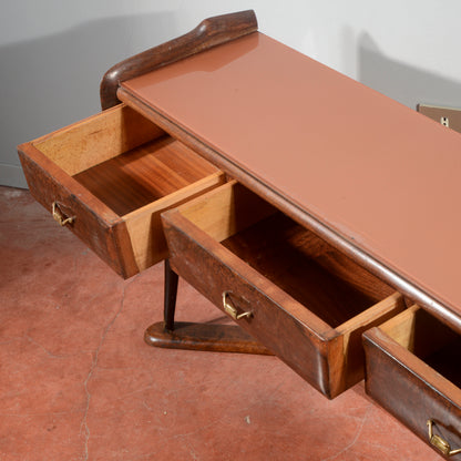 Toletta con specchio in legno bicolore Italia anni 1960