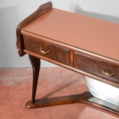 Toletta con specchio in legno bicolore Italia anni 1960