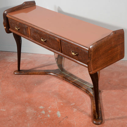 Toletta con specchio in legno bicolore Italia anni 1960