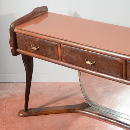 Toletta con specchio in legno bicolore Italia anni 1960