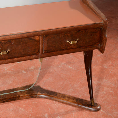 Toletta con specchio in legno bicolore Italia anni 1960