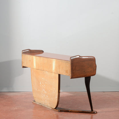 Toletta con specchio in legno bicolore Italia anni 1960
