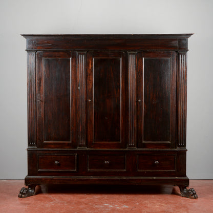Credenza libreria 3 ante stile rinascimentale  Italia XX secolo