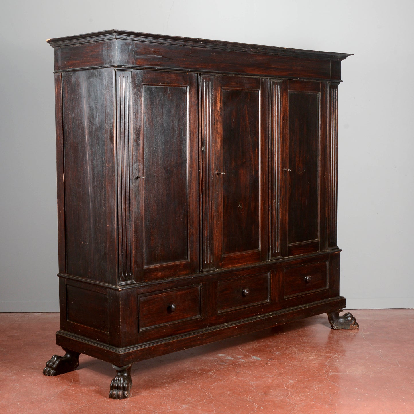 Credenza libreria 3 ante stile rinascimentale  Italia XX secolo