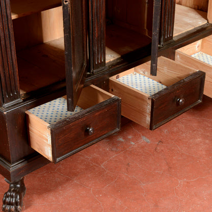 Credenza libreria 3 ante stile rinascimentale  Italia XX secolo