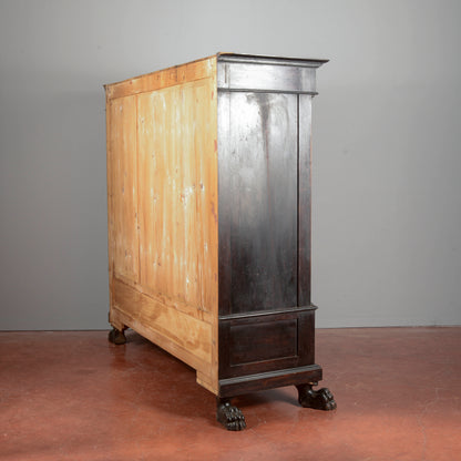Credenza libreria 3 ante stile rinascimentale  Italia XX secolo