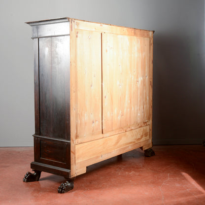 Credenza libreria 3 ante stile rinascimentale  Italia XX secolo