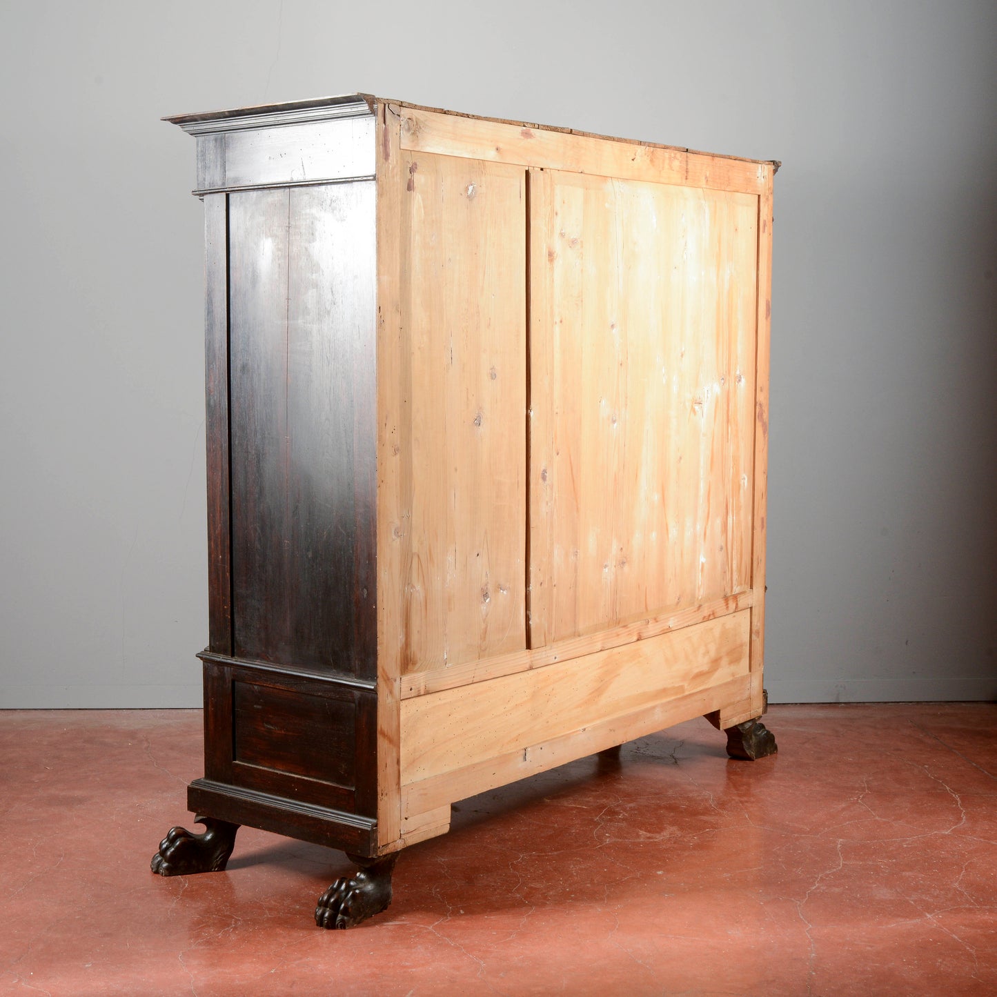 Credenza libreria 3 ante stile rinascimentale  Italia XX secolo