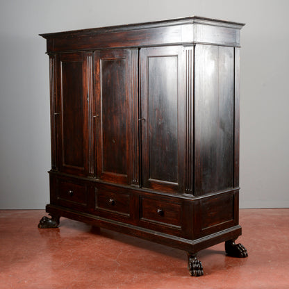 Credenza libreria 3 ante stile rinascimentale  Italia XX secolo