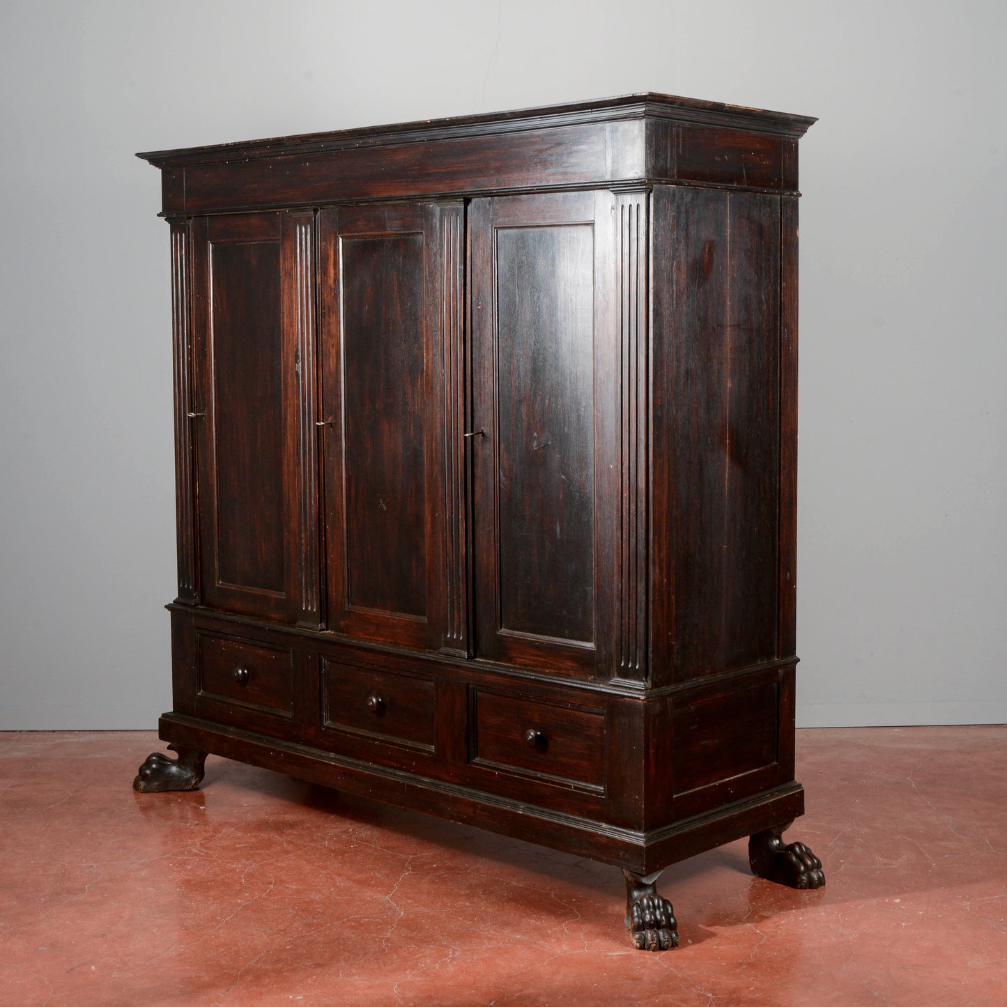 Credenza libreria 3 ante stile rinascimentale  Italia XX secolo