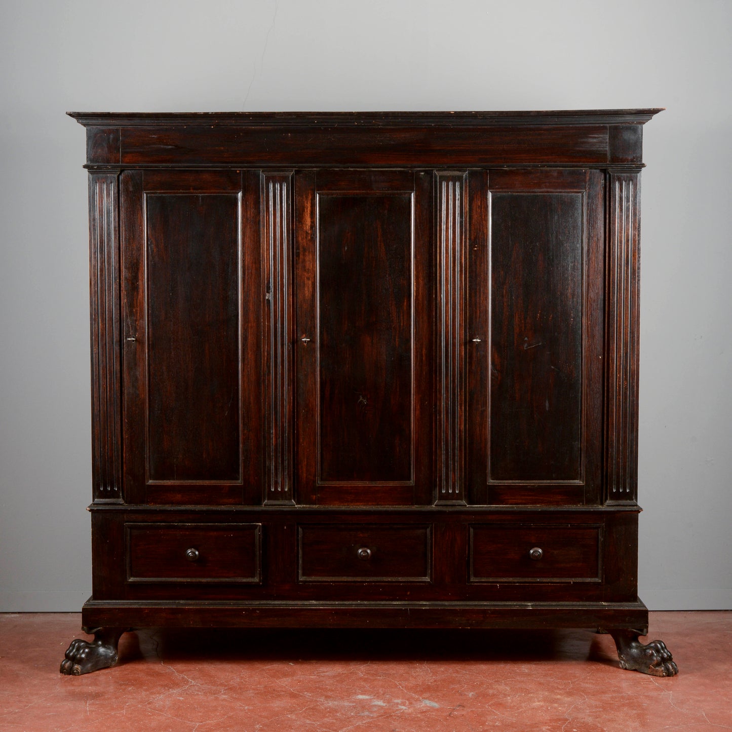 Credenza libreria 3 ante stile rinascimentale  Italia XX secolo