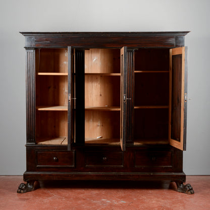 Credenza libreria 3 ante stile rinascimentale  Italia XX secolo