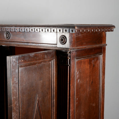 Credenza libreria tre ante epoca primo 900 decori a rombi stile neorinascimentale
